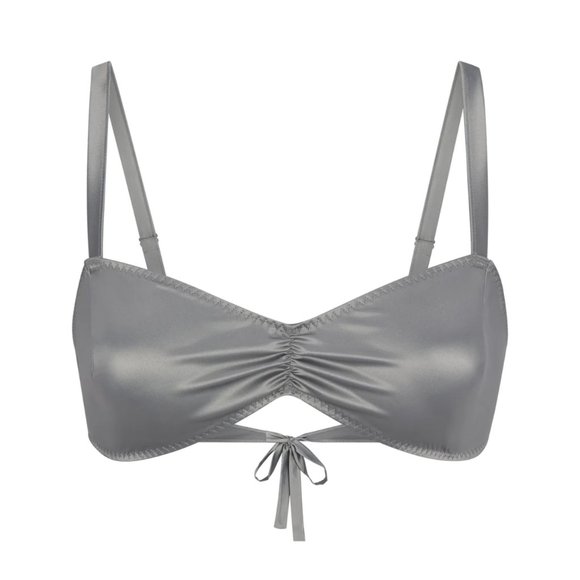 SKIMS Other - NWT SKIMS Woven Shine Tie Back Bralette